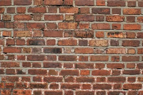 Red wall. Old brick wall background texture. Stock Photos