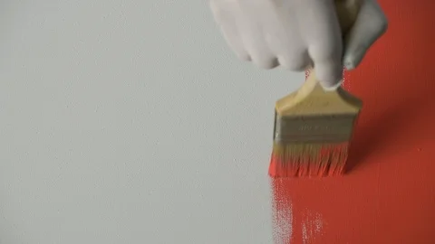 Red Wall Paint. Stock Footage 120617893