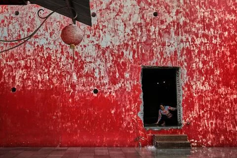 RED WALL Stock Photos