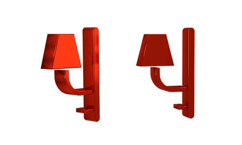 Red Wall sconce icon isolated on transparent background. Wall lamp light. Stock Illustration