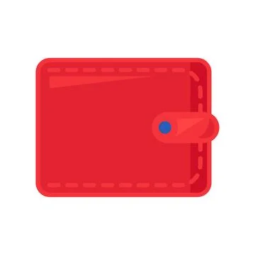 Red wallet flat illustration representing personal finance イラスト素材