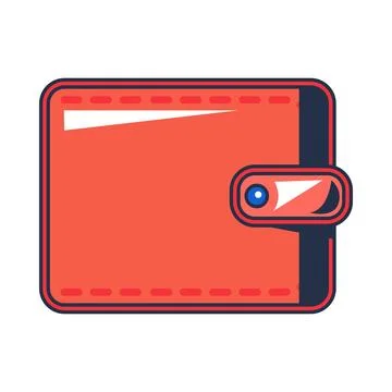 Red wallet flat illustration representing personal finance Stock Illustration