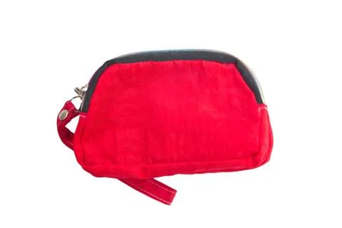 Red wallet isolated on white background Stock Photos