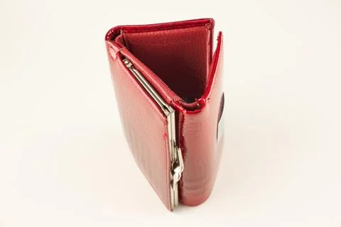 Red wallet on white background Stock Photos