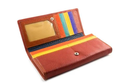 Red wallet on a white background. Stock Photos