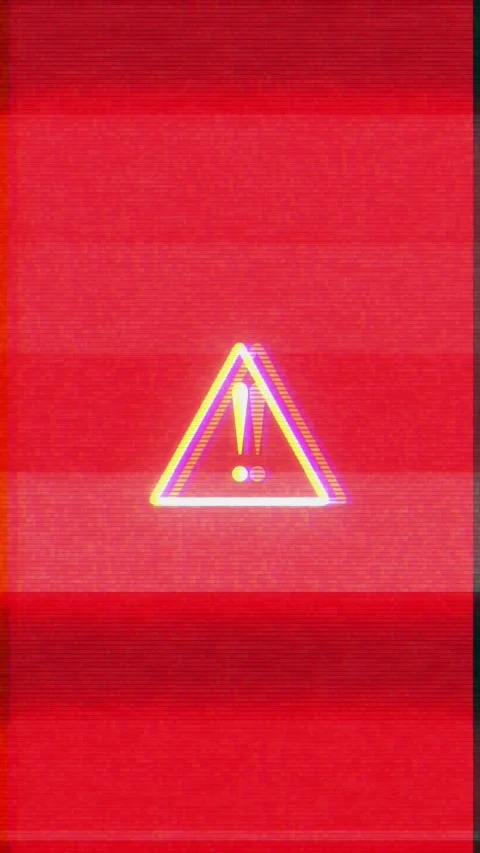 Red Warning Alert Glitch Screen Background Stock Footage 341346780