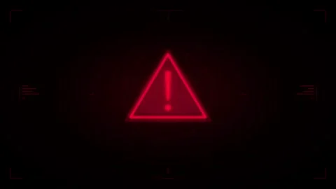 Red warning alert sign hud interface animation for cybersecurity and system.. Stock Footage 337562310