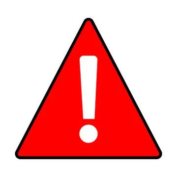Red warning attention caution sign on white background. flat style. caution i Stock Illustration