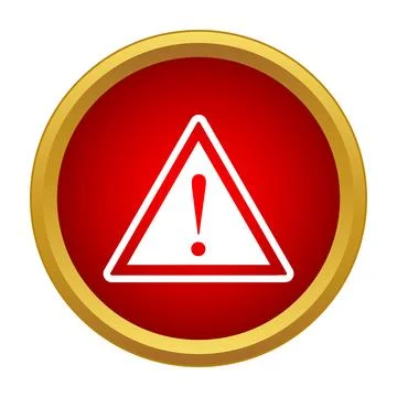Red warning button indicating caution and alert Stock Illustration