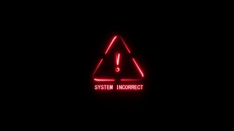 Red warning danger with exclamation mark and system incorrect error message.. Stock Footage 332724639
