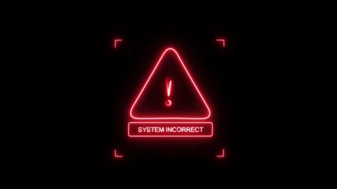 Red warning danger with exclamation mark and system incorrect error message.. Stock Footage 332724642