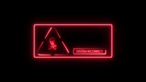 Red warning danger with exclamation mark and system incorrect error message.. Stock Footage 332724648