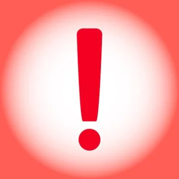Red warning exclamation mark on a red background. Vector illustration. Stock Illustration
