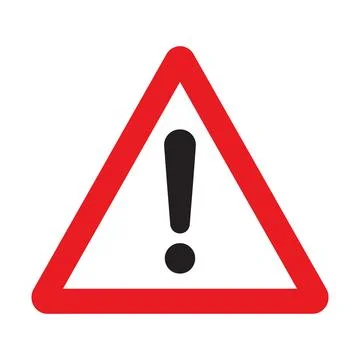 Red warning exclamation triangle icon 스톡 일러스트