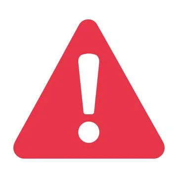 Red warning exclamation triangle icon with hole 스톡 일러스트