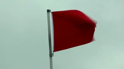 Red Warning Flag Stock-Footage 10915051