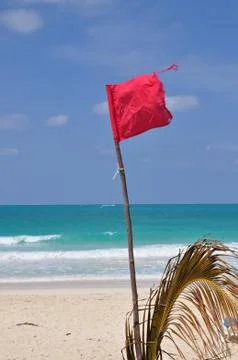 Red warning flag Stock Photos