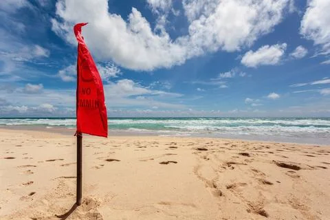 Red warning flag Stock Photos