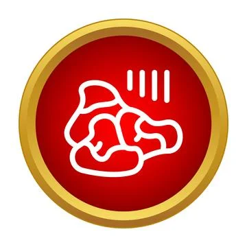Red warning icon symbolising falling rocks danger Illustration