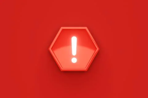 Red warning light emergency siren 3d icon attention background of urgency c.. Stock Illustration