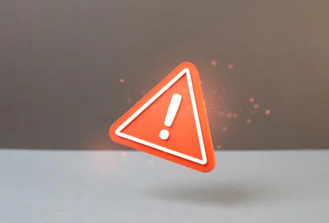 Red warning sign. Exclamation point. Warning of danger or hazard. Errors in c Stock Photos