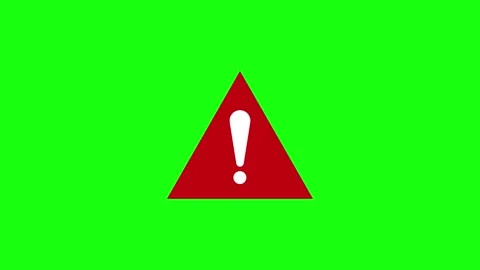 Red warning sign green screen Stock Footage 315726615