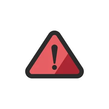 Red warning sign vector illustration with exclamation mark symbol Stock Illustration