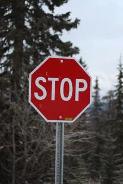 Red warning stop sign Stock Photos