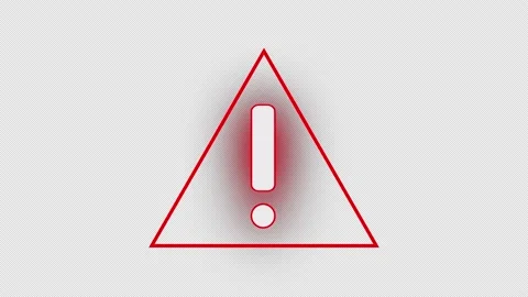 Red warning symbol. Exclamation mark  on transparent background. Alpha channel. Stock Footage 220684026