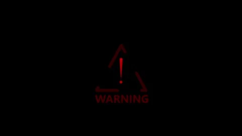 Red Warning Symbol Exclamation Mark Alert Danger Sign Minimalist Black Back.. Stock Footage 340123646