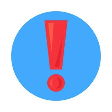 Red warning symbol flat illustration representing alert notification イラスト素材