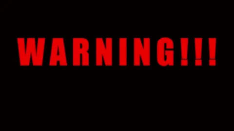Red Warning Text Flashing With Glitch Effect Over Black Background In Cinem.. Stock Footage 343415735