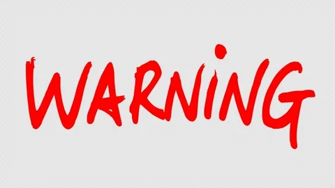 Red warning text line boil effect animation Video stock 347147536
