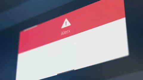 Red warning text, security breach, firewall offline, system notification Stock Footage 90410702