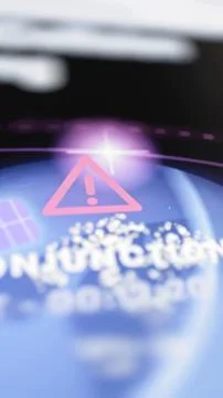 Red warning triangle and bright conjunction cluster appear Stock Photos