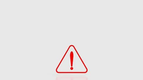 Red Warning Triangle Icon Representing Alert and Caution Concept 3d render. Stock Illustration