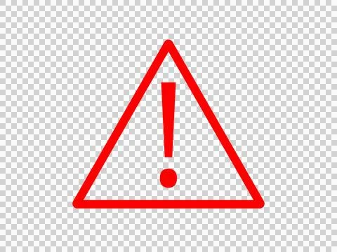 Red warning triangle sign Stock Photos