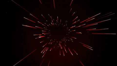Red warp speed light burst hyperspace motion background Stock Footage 338066178