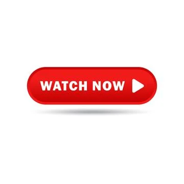 Red Watch Now Button Icon with Play Symbol for Streaming or Video CTA Illustrazione stock
