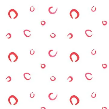 Red watecolor abstract circles rings seamless pattern template background Stockillustratie
