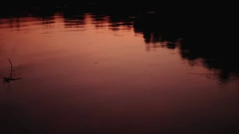 Red water after sunset 4k 스톡 동영상 238768124