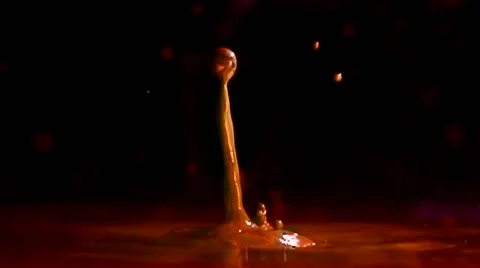 Red water drop in slow motion Stock Footage 44293399