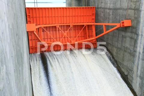 Red water gate Stock Photos