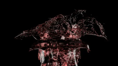 Red water splash in slow motion - seamless loop (FULL HD) Stock Footage 36840844