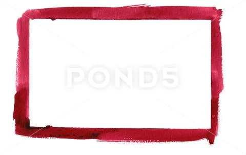 Red Watercolor Border Frame PSD Template