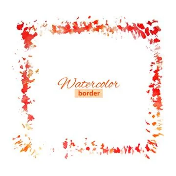 Red watercolor frame Illustrazione stock