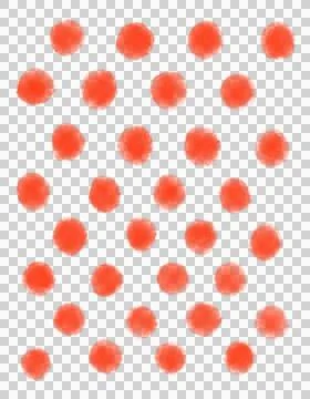 Red watercolor polka dots pattern fun colorful illustration Stock Illustration