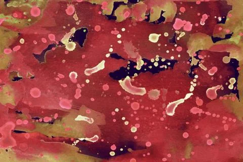 Red watercolor splash seamless pattern Stock Illustration