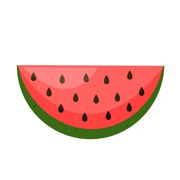 Red watermelon in cartoon style. Vector illustration. Stock Illustration