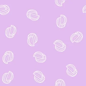 Red watermelon cut slice line seamless pattern Stock Illustration